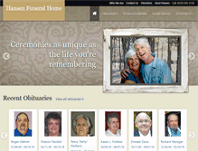 Tablet Screenshot of hansenfuneralhome.net